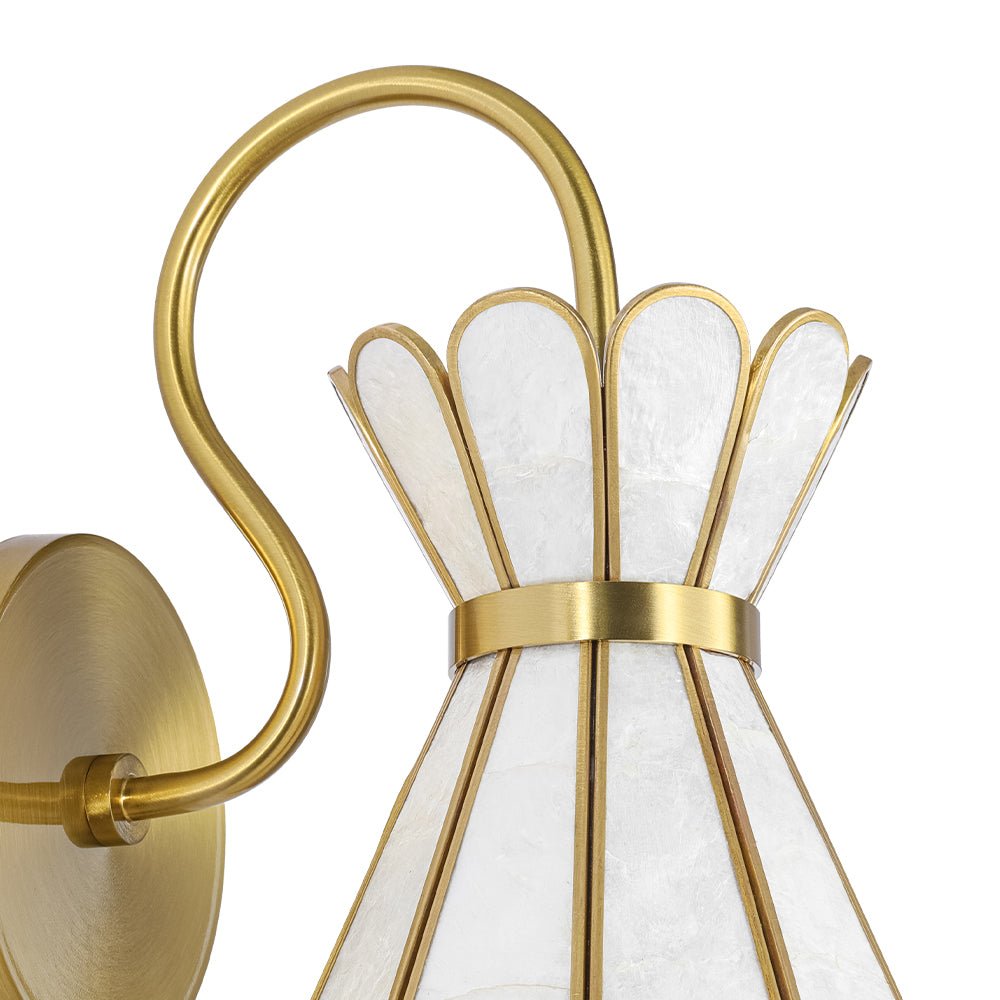 Decorative Tiffany 1-Light Hourglass Capiz Shell Shade Armed Sconce 8