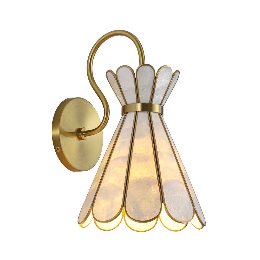 Decorative Tiffany 1-Light Hourglass Capiz Shell Shade Armed Sconce 2