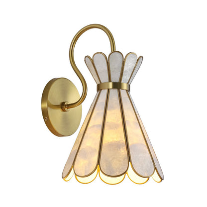 Decorative Tiffany 1-Light Hourglass Capiz Shell Shade Armed Sconce 2