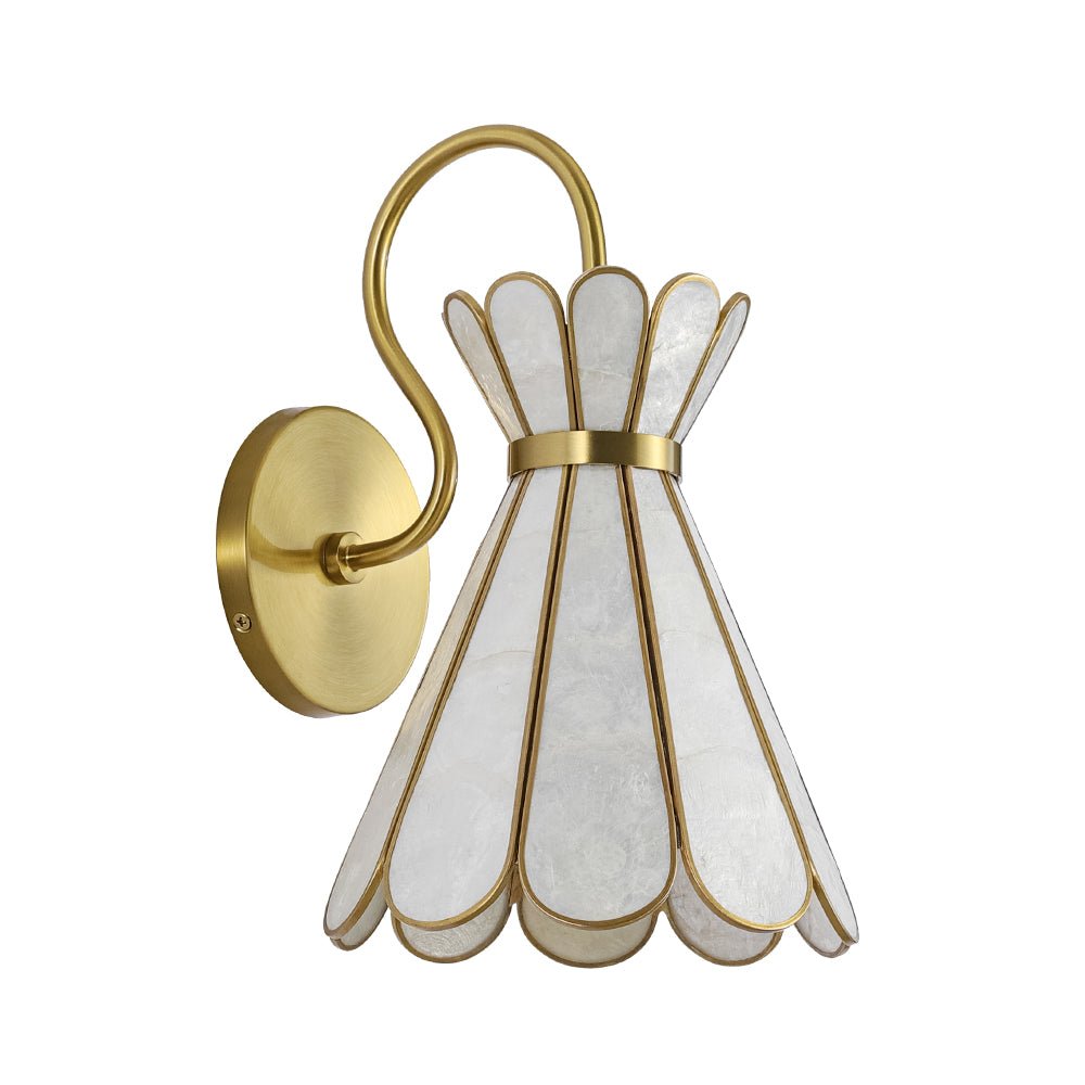 Decorative Tiffany 1-Light Hourglass Capiz Shell Shade Armed Sconce 3