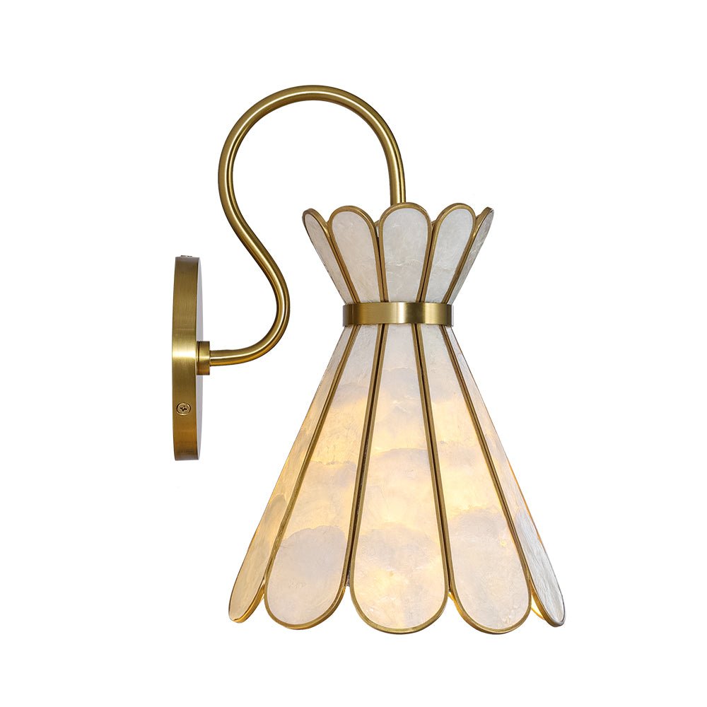 Decorative Tiffany 1-Light Hourglass Capiz Shell Shade Armed Sconce 4