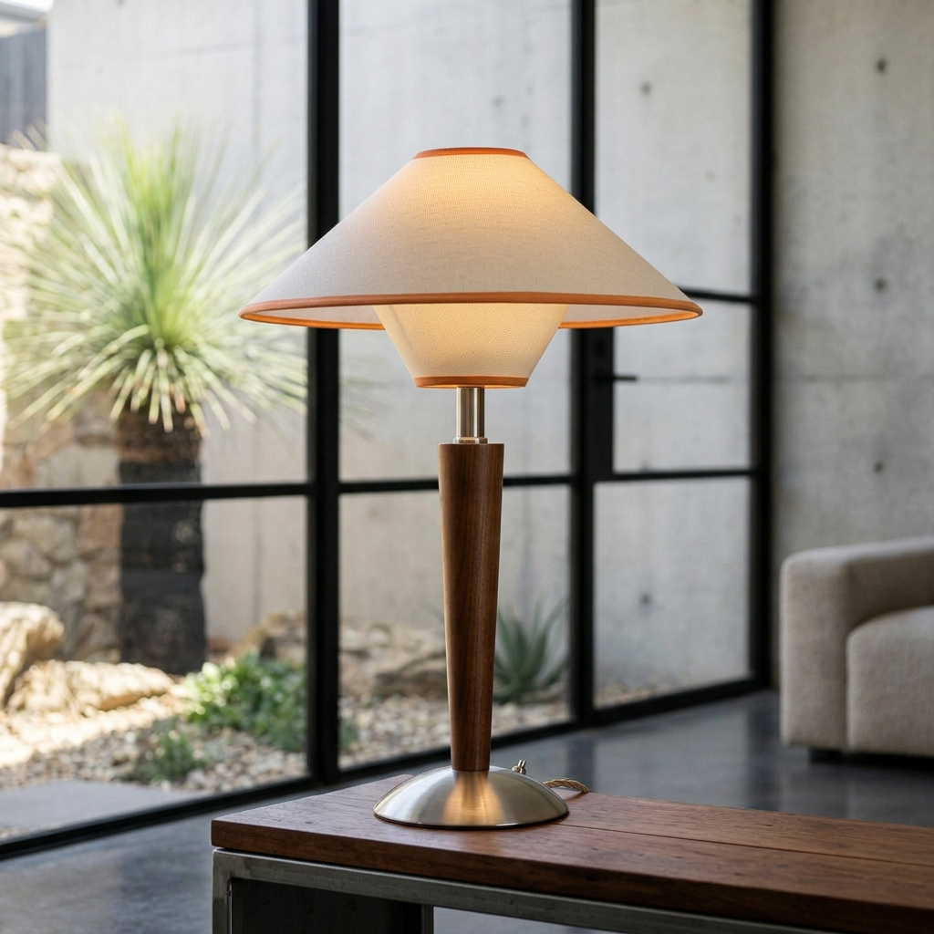 Elara Haus Conical Fabric Desk Light