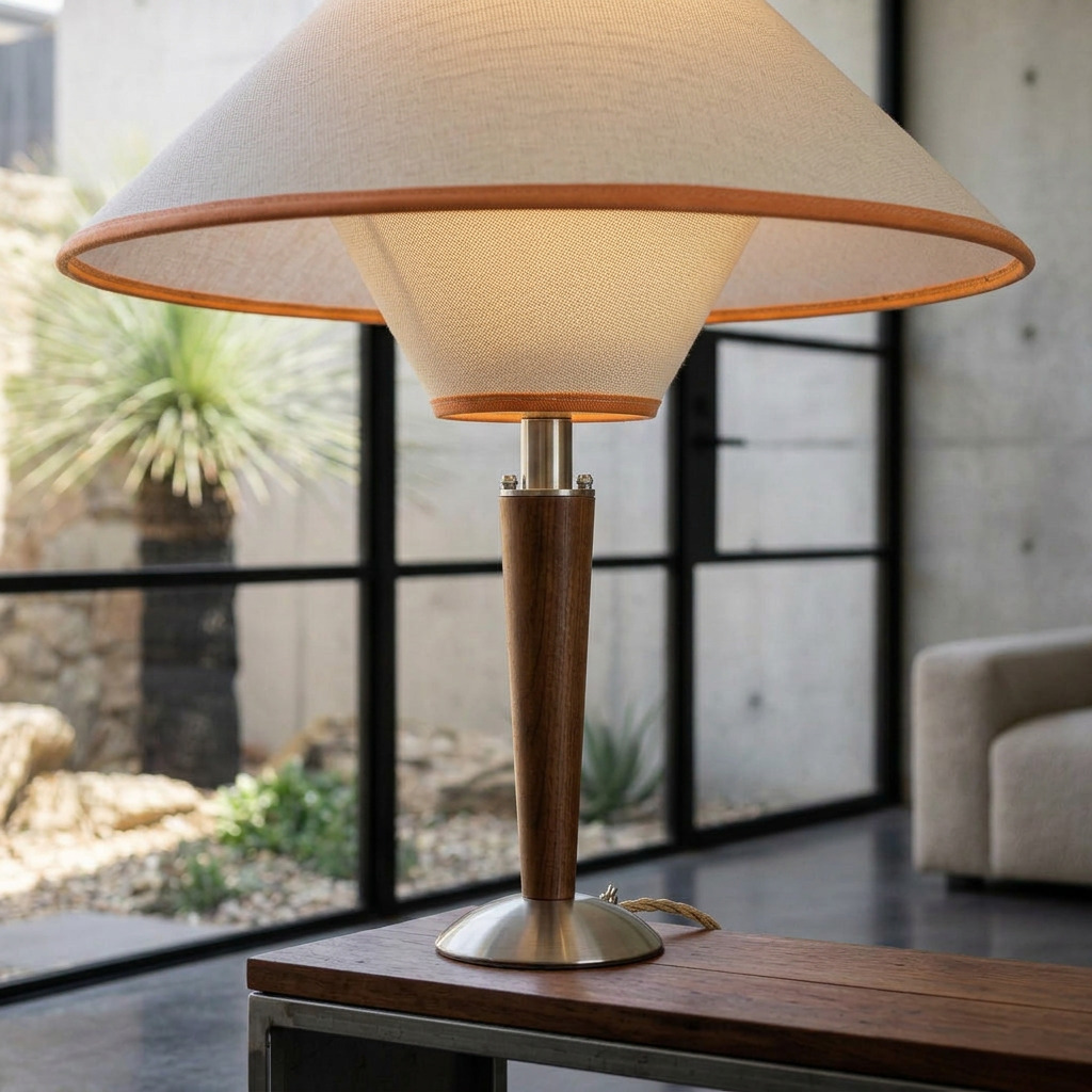 Elara Haus Conical Fabric Desk Light