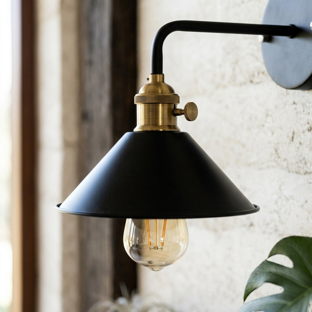 Elara Haus Conical Metal Shade Wall Sconce