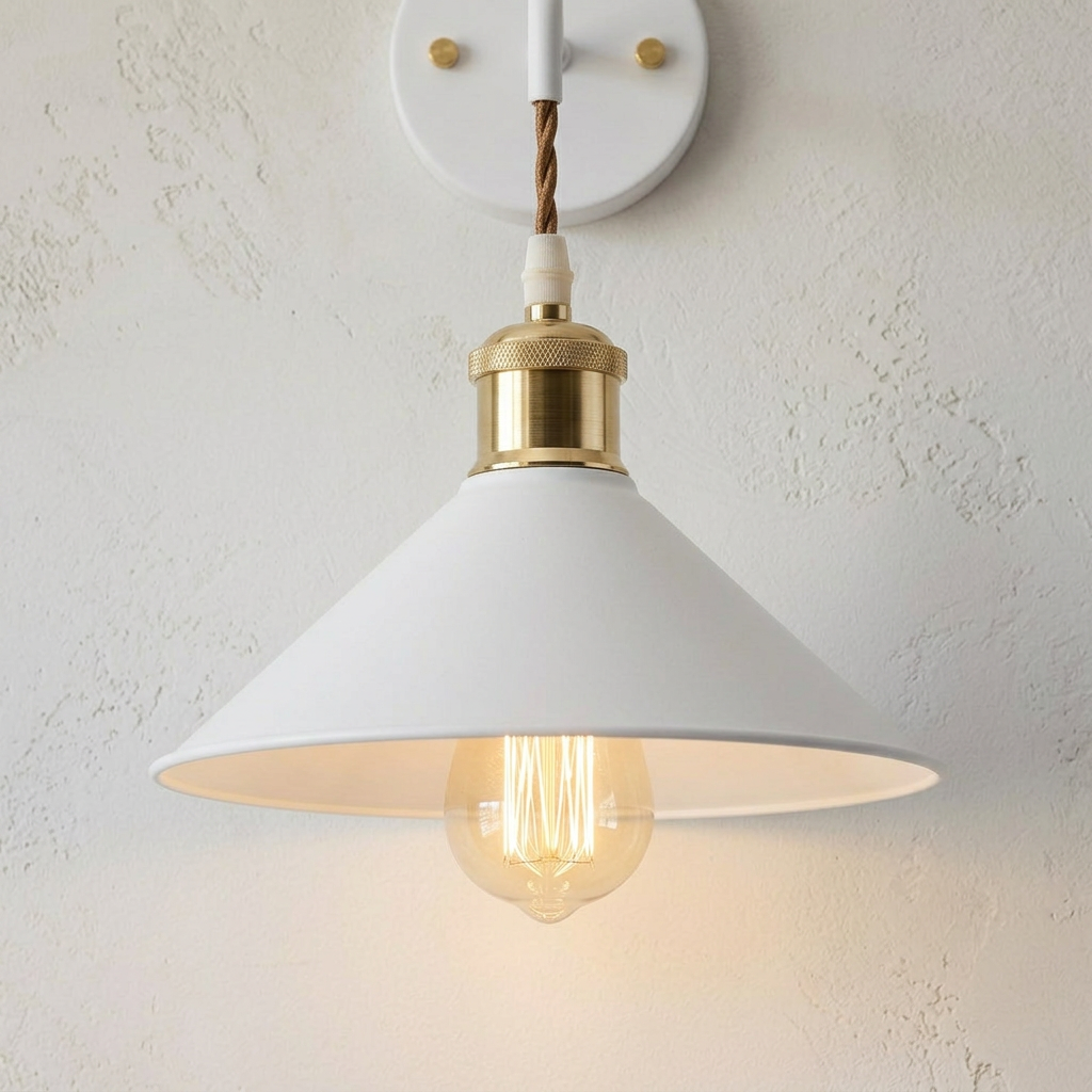 Elara Haus Conical Metal Shade Wall Sconce