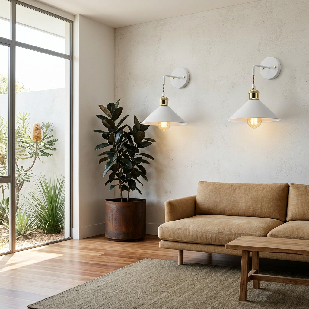 Elara Haus Conical Metal Shade Wall Sconce