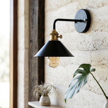 Elara Haus Conical Metal Shade Wall Sconce