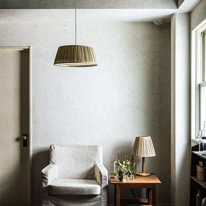 Ritta Wabi Sabi Pleated Metal Pendant Lamps Living Room 8