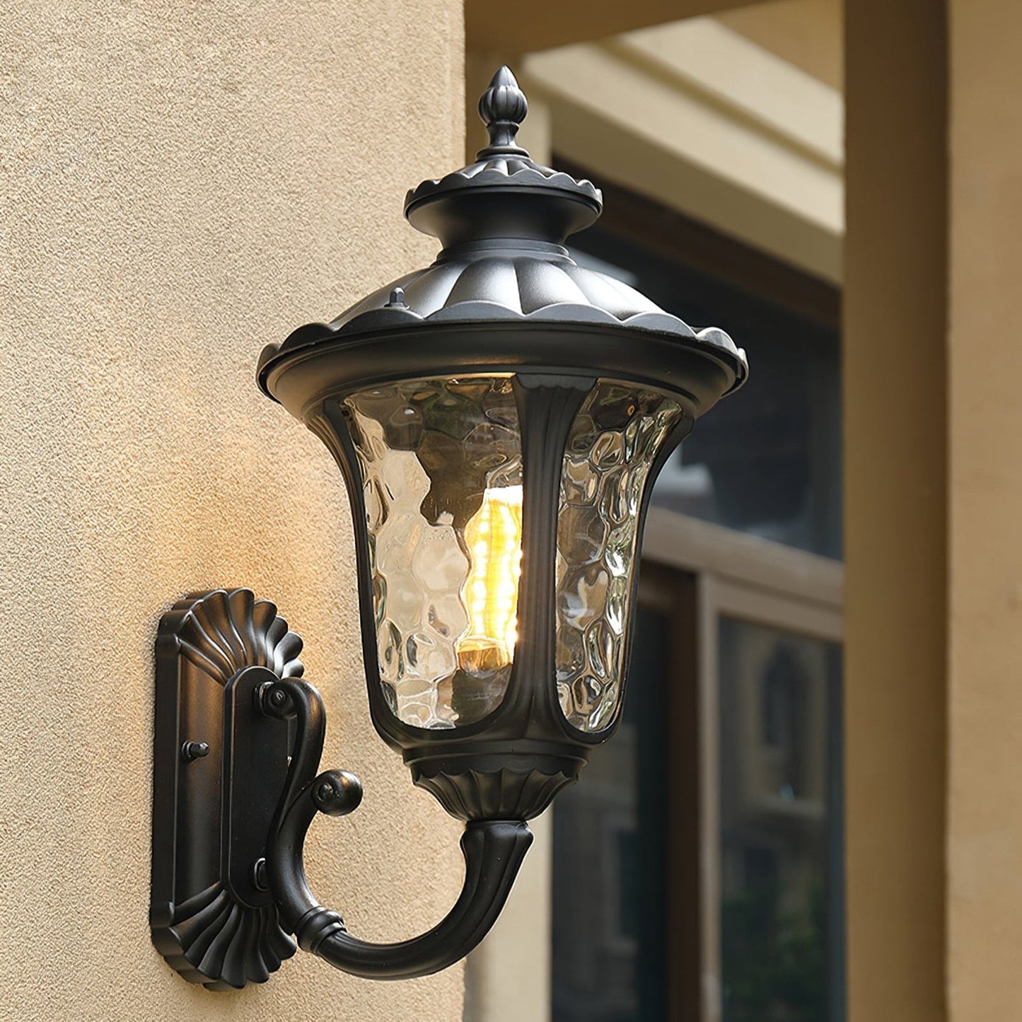 Verenia - Waterproof Retro Outdoor Wall Lamp Frosted Glass 1