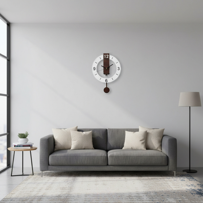 Elara Haus Contemporary Bauhaus-Style Wall Clock – Minimalist Wood Accent