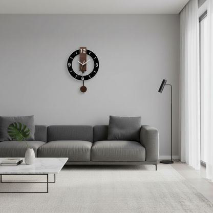 Elara Haus Contemporary Bauhaus-Style Wall Clock – Minimalist Wood Accent
