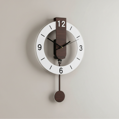 Elara Haus Contemporary Bauhaus-Style Wall Clock – Minimalist Wood Accent