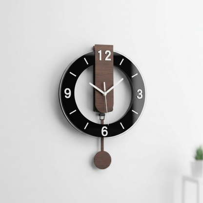 Elara Haus Contemporary Bauhaus-Style Wall Clock – Minimalist Wood Accent