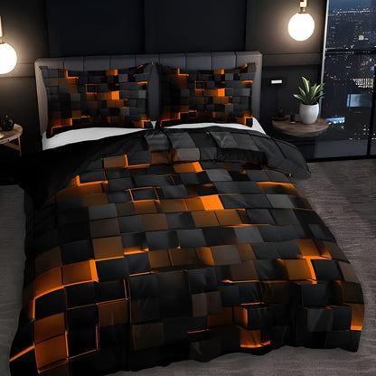 Elara Haus Contemporary Geomatrix Bedding - 3 Piece Doona Set