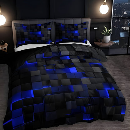 Elara Haus Contemporary Geomatrix Bedding - 3 Piece Doona Set