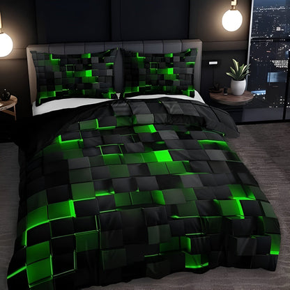 Elara Haus Contemporary Geomatrix Bedding - 3 Piece Doona Set