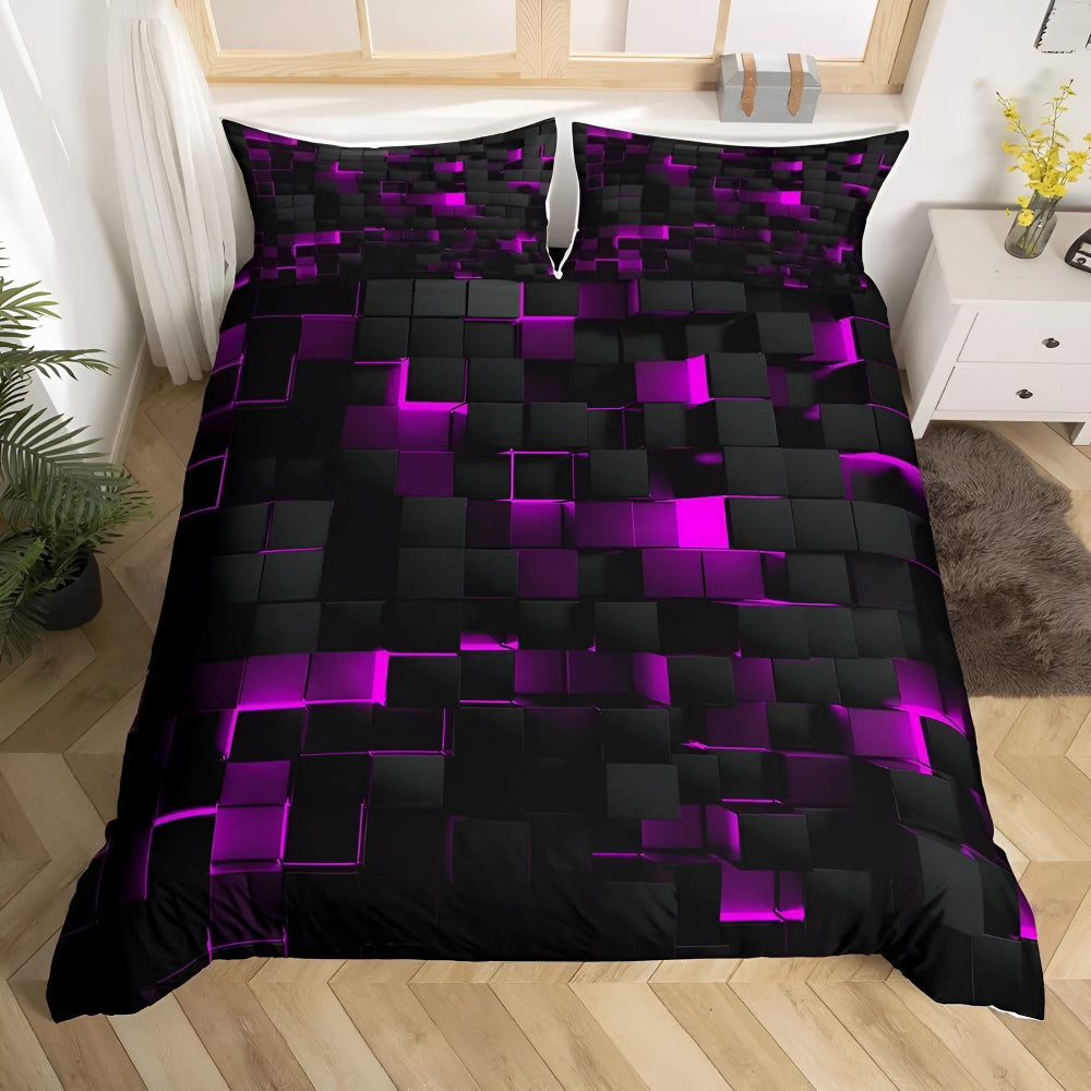 Elara Haus Contemporary Geomatrix Bedding - 3 Piece Doona Set