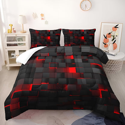 Elara Haus Contemporary Geomatrix Bedding - 3 Piece Doona Set
