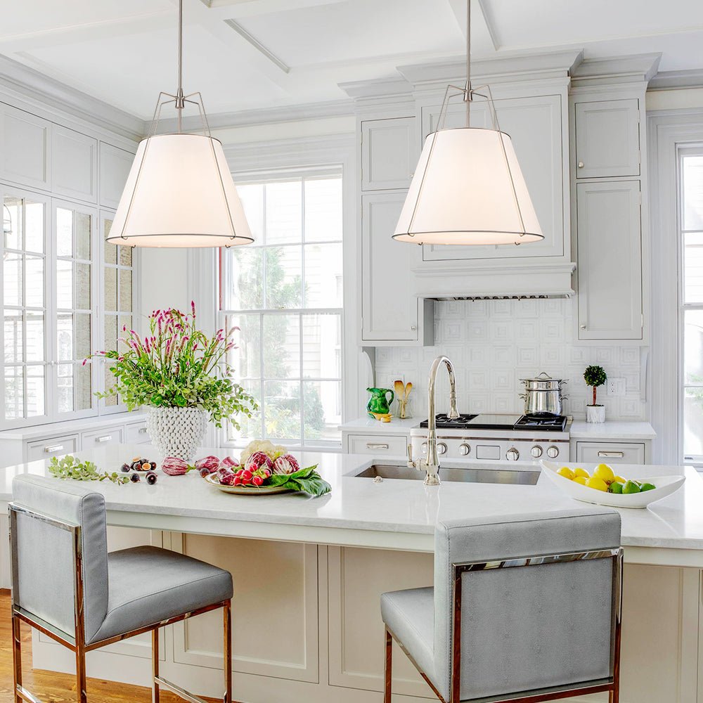 Contemporary 4-Light Conical Linen Tapered Pendant Light 3