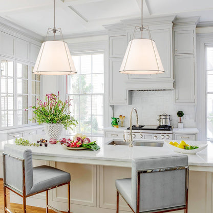 Contemporary 4-Light Conical Linen Tapered Pendant Light 3