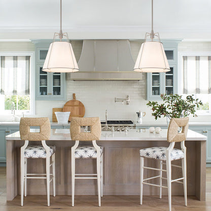 Contemporary 4-Light Conical Linen Tapered Pendant Light 4