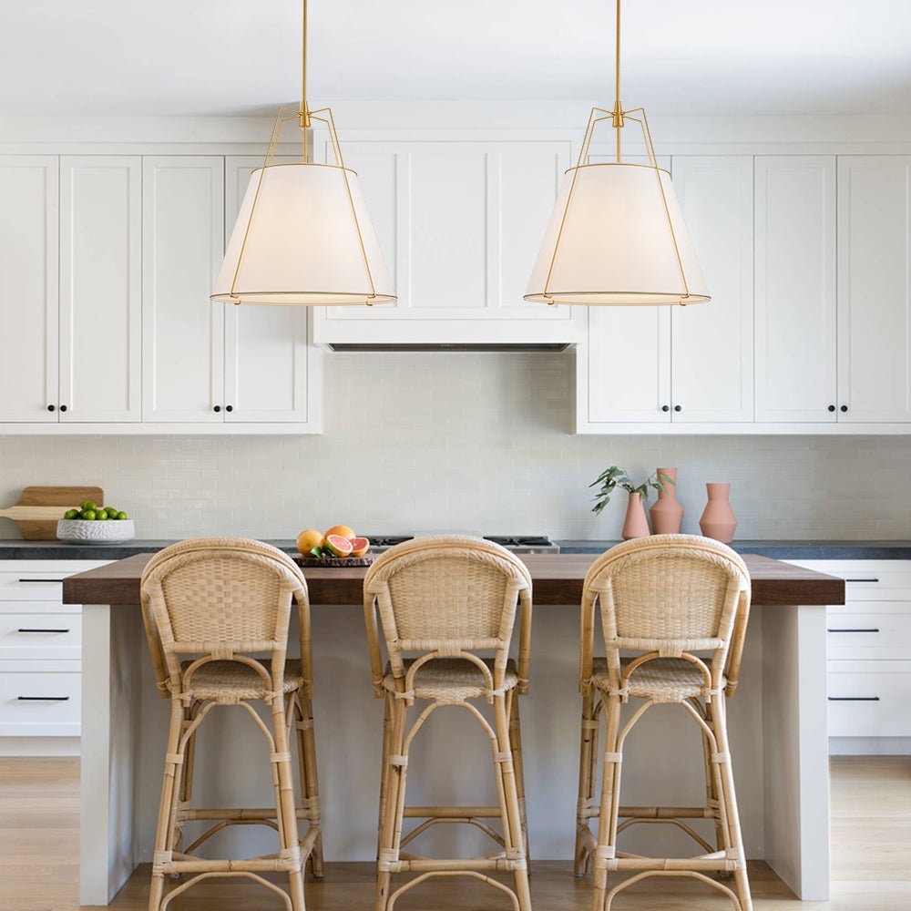 Contemporary 4-Light Conical Linen Tapered Pendant Light 6