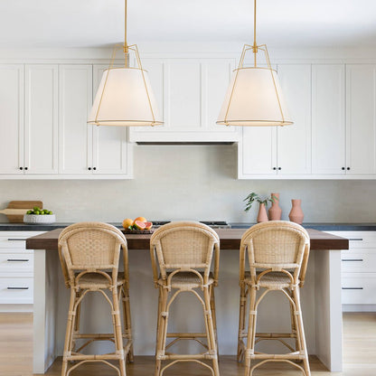 Contemporary 4-Light Conical Linen Tapered Pendant Light 6