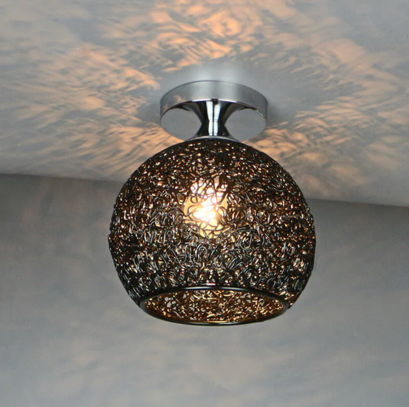 Decorative ball ceiling lamp - ceiling lamp with openwork metal lampshade 9