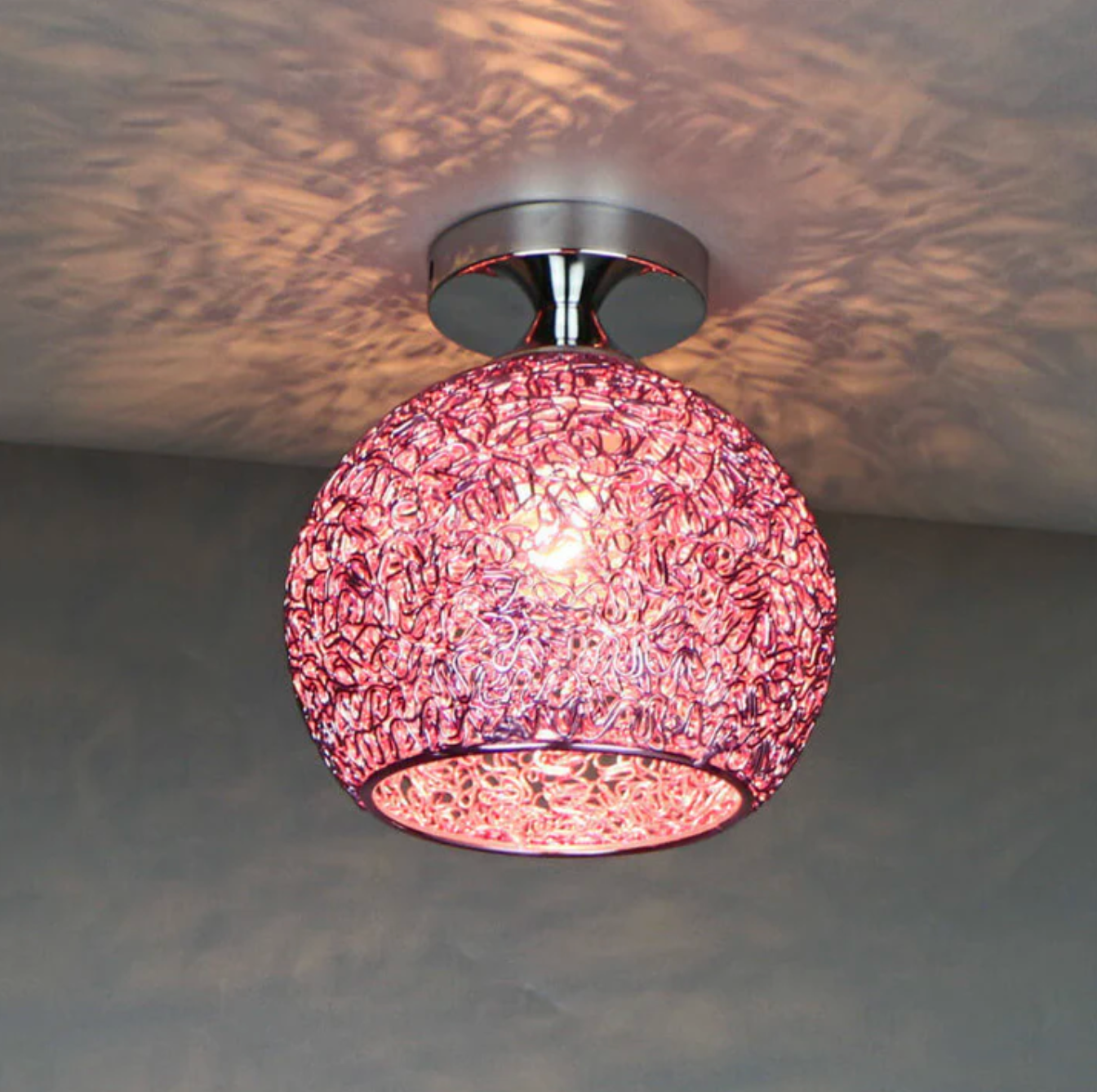 Decorative ball ceiling lamp - ceiling lamp with openwork metal lampshade 0
