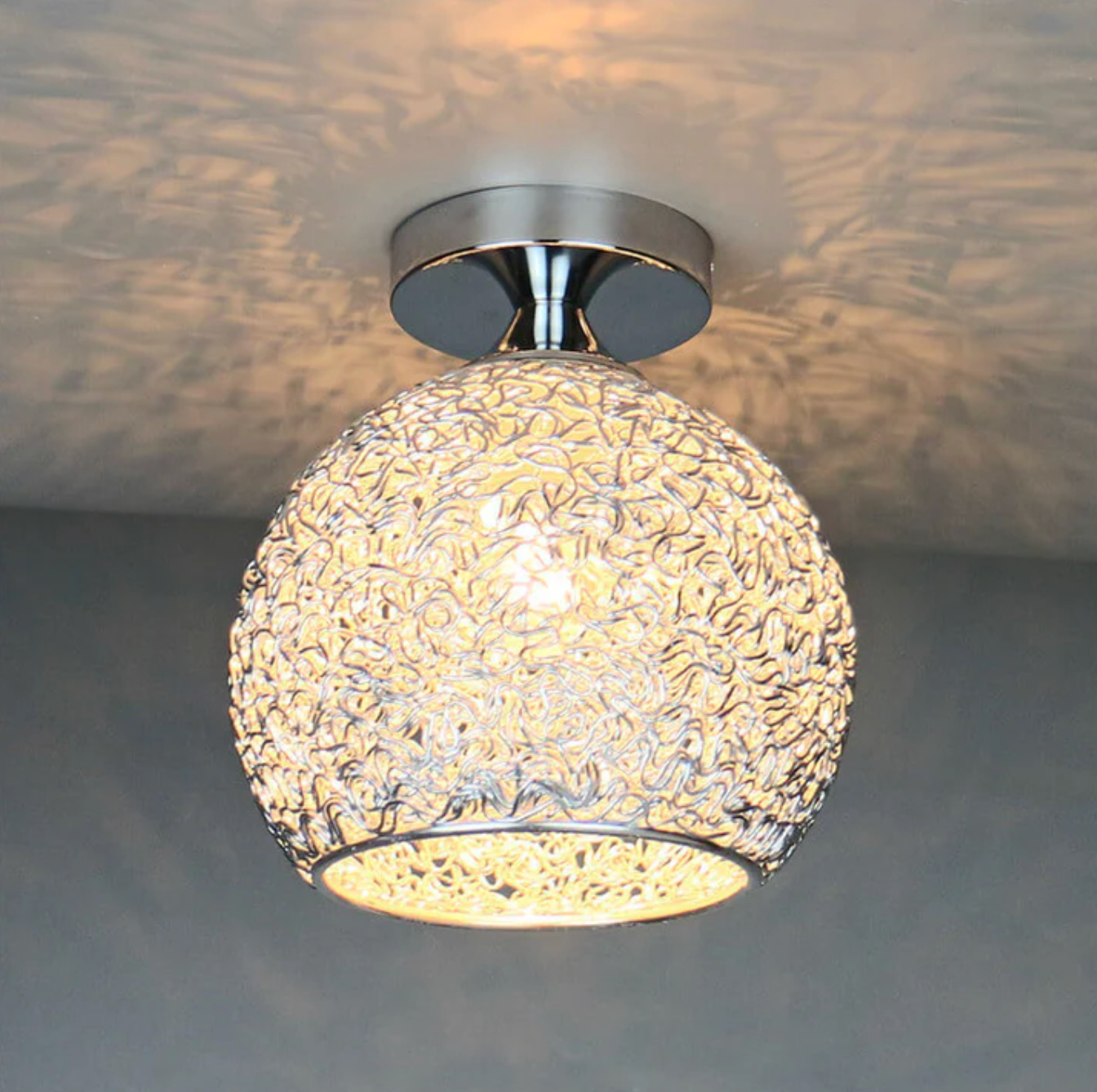 Decorative ball ceiling lamp - ceiling lamp with openwork metal lampshade 1