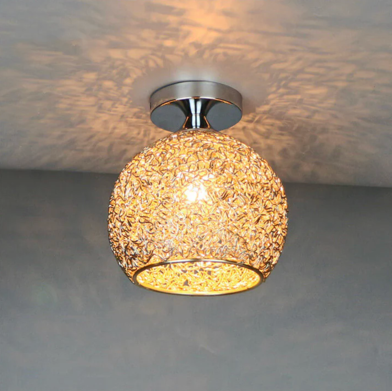 Decorative ball ceiling lamp - ceiling lamp with openwork metal lampshade 2