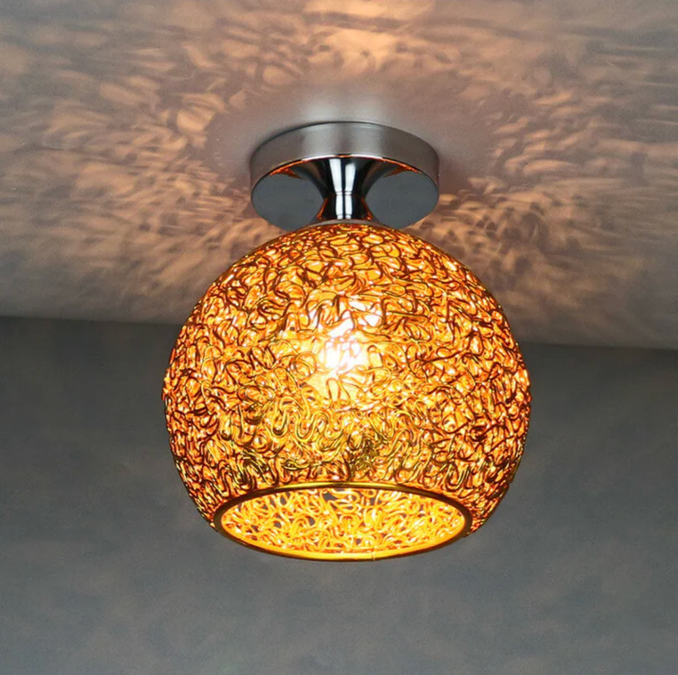 Decorative ball ceiling lamp - ceiling lamp with openwork metal lampshade 5