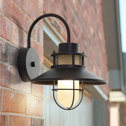 Industrial Outdoor Wall Lamp – Loft Style with a Protective Shade 1