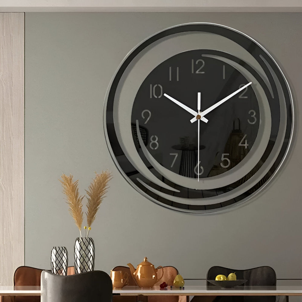 Sorana - Modern Black Acrylic Wall Clock in Scandinavian Design 30 cm 1