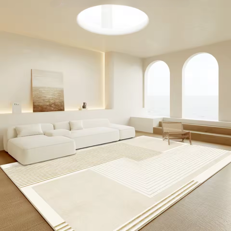 Vorenis - Japanese Minimalist Fluffy Rug Soft Non-slip for Bedroom Living Room and Lounge 2