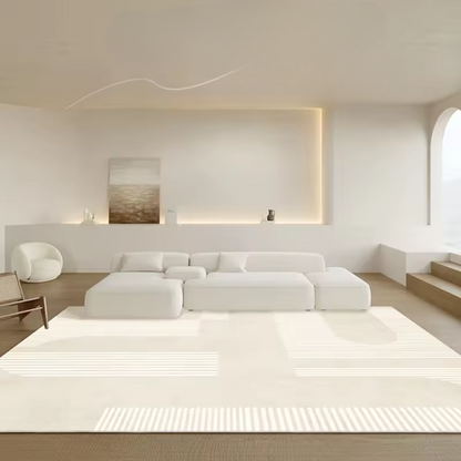 Vorenis - Japanese Minimalist Fluffy Rug Soft Non-slip for Bedroom Living Room and Lounge 3