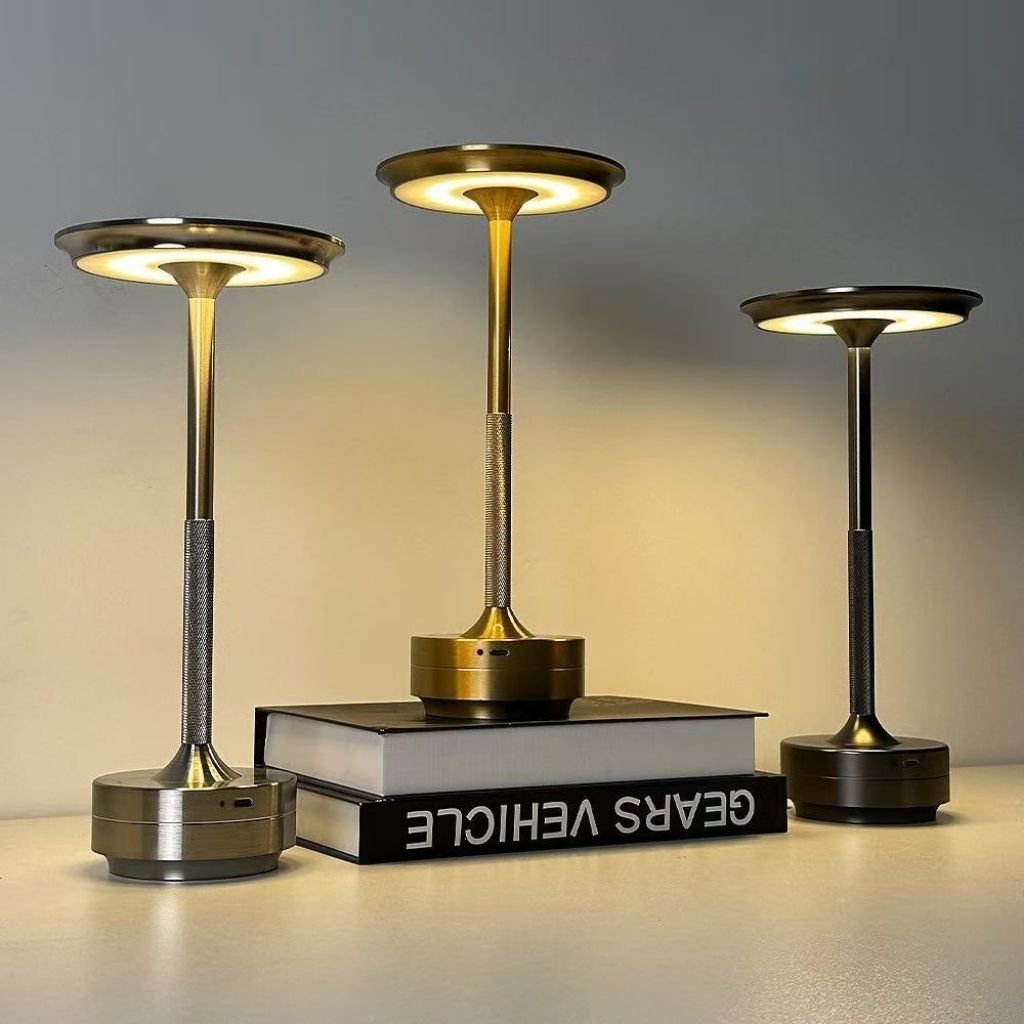 Elara Haus Cordless Table Lamp - Aluminium Touch Sensitive Bedside Lamp 3
