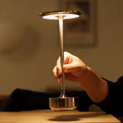 Elara Haus Cordless Table Lamp - Aluminium Touch Sensitive Bedside Lamp 7