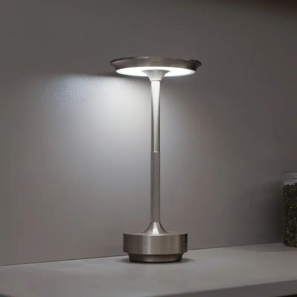 Elara Haus Cordless Table Lamp - Aluminium Touch Sensitive Bedside Lamp 8
