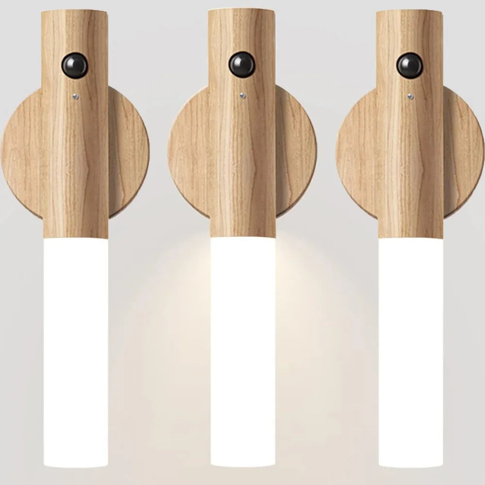 Modern wooden wall lamp – Magnetic LED wall lamp with motion sensor 1