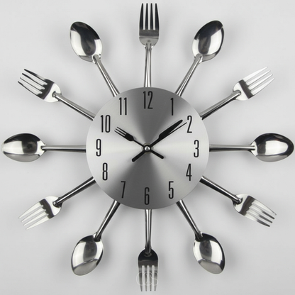 OCS - Cutlery round silent wall clock 0