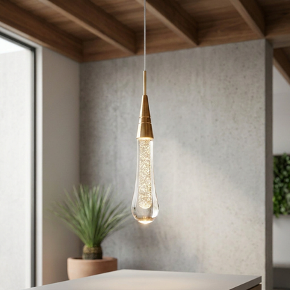 Elara Haus Crystal Teardrop Pendant Light