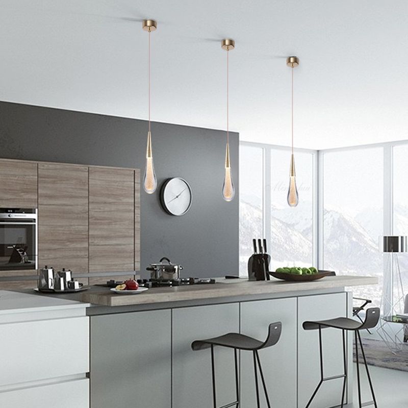 Teardrop Gold Pendant Light 0