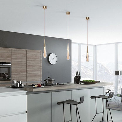 Teardrop Gold Pendant Light 0