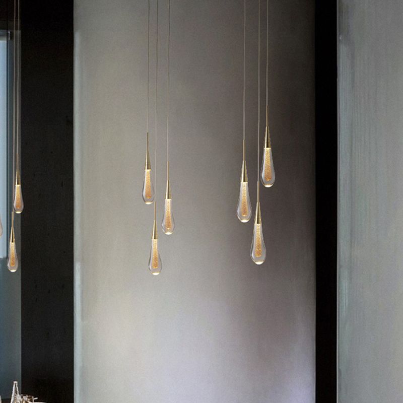 Teardrop Gold Pendant Light 2