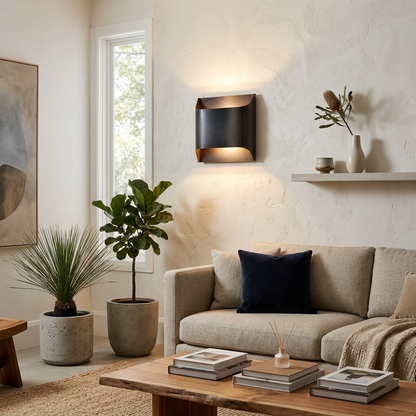 Elara Haus Curved Aluminium Up-Down LED Wall Sconce