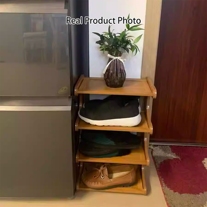 Contemporary Scandinavian Rectangular Nan Bamboo Medium-Density Fiberboard Storage Shelf Shoe Storage 2/3/4/5/6-Tier For Entryways & Living Room 8