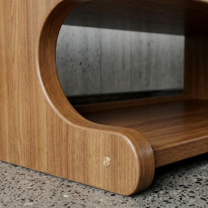 Elara Haus Curved Bamboo Shoe Rack