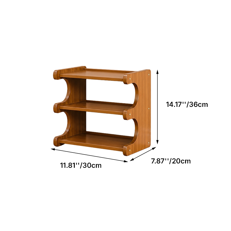 Contemporary Scandinavian Rectangular Nan Bamboo Medium-Density Fiberboard Storage Shelf Shoe Storage 2/3/4/5/6-Tier For Entryways & Living Room 4