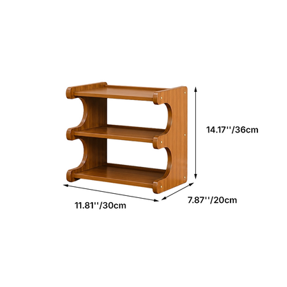 Contemporary Scandinavian Rectangular Nan Bamboo Medium-Density Fiberboard Storage Shelf Shoe Storage 2/3/4/5/6-Tier For Entryways & Living Room 4